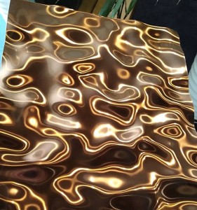 201 304 316 medium ripple patterns pvd color coating copper water ripple stainless steel sheet
