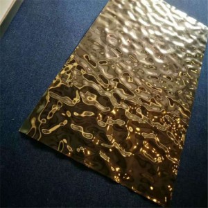 201 304 316 medium ripple patterns pvd color coating copper water ripple stainless steel sheet