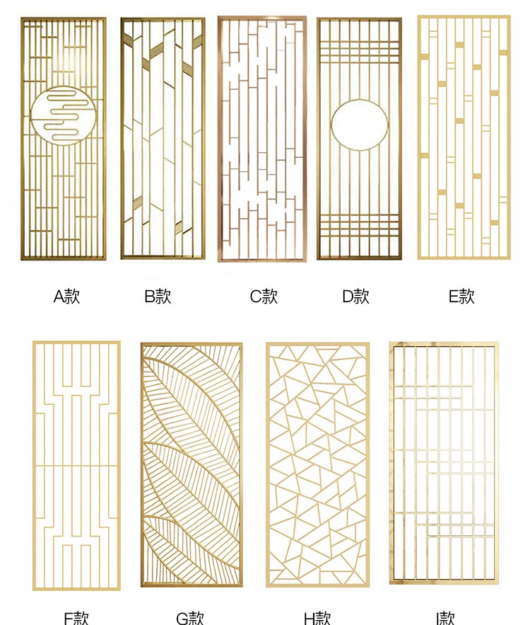 Art Deco Bar designs in Gold and Copper – laser cut screens for