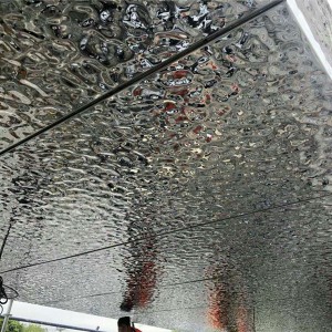 Factory price 304 0.6mm 4×8 water wave stamped water ripple Stainless Steel decorative Sheet Manufacturer for ceiling