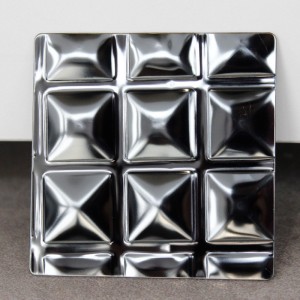 Black Titanium Square Pattern Stamped Stainless Steel Sheet – Hermes steel