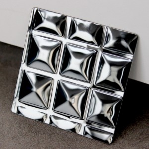 Black Titanium Square Pattern Stamped Stainless Steel Sheet – Hermes steel