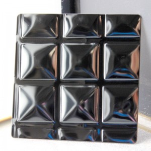 Black Titanium Square Pattern Stamped Stainless Steel Sheet – Hermes steel