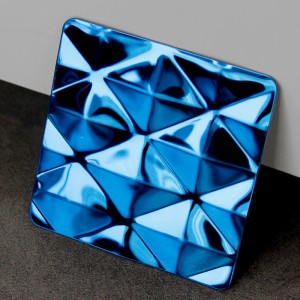 PVD Color Coating Blue Diamond Stamped Stainless Steel Sheet 304 – Hermes steel