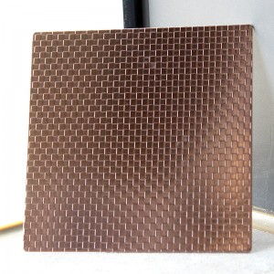 304 Wave pattern texture rose gold stainless steel embossed sheet