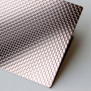 304 Wave pattern texture rose gold stainless steel embossed sheet