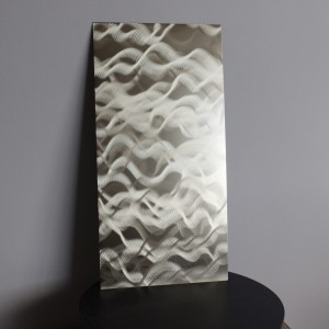 304 316 rose gold wave pattern 3D laser stainless steel sheet for wall decoration