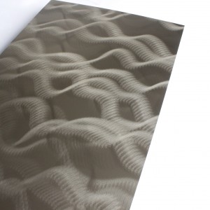 304 316 rose gold wave pattern 3D laser stainless steel sheet for wall decoration