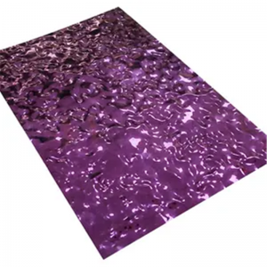 Wall Panels Decorative Stainless Steel Sheet Small Wave Purple Mirror Water Ripple Stainless Steel Sheet