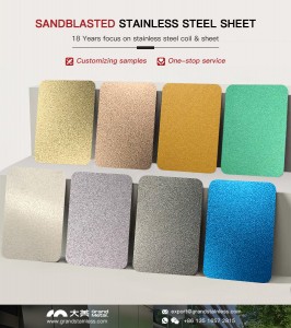 304 316L Customized Pvd Color Sandblasted Stainless Steel Sheet