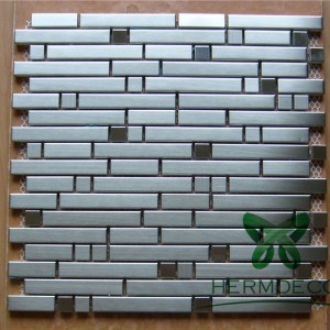 Wholesale Photo Chemical Etched Stainless Steel -
 Luxury Glitter Glass Mosaic Tile With Crystal, Glass Crystal Mosaictile Mix Stainless Steel-HM-MS025 – Hermes Steel