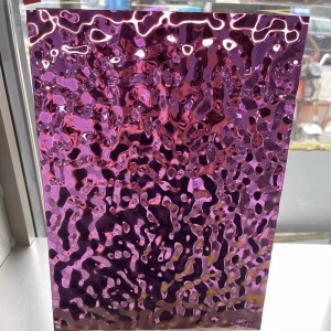 201 304 316l stamped finish decorative 4×8 sheet metal purple water ripple stainless steel sheet