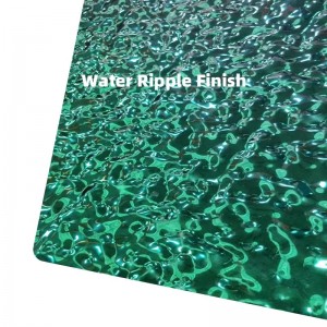 stamped finish 304 316 stainless steel plate water ripple effect stainless steel water ripple panels