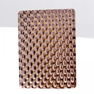 304 decorative stainless steel sheet metal rose gold millet pattern stamped stainless steel sheet