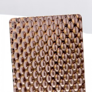 304 decorative stainless steel sheet metal rose gold millet pattern stamped stainless steel sheet